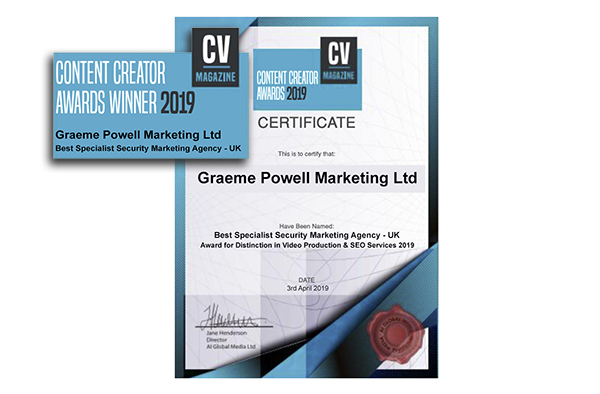 GPM wins ‘Best Specialist Security Marketing Agency – UK’ award